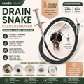 LUNÉA HOME Drain Snake Clog Remover | Flexible Drain Cleaning Tool for Sinks, Showers & Pipes