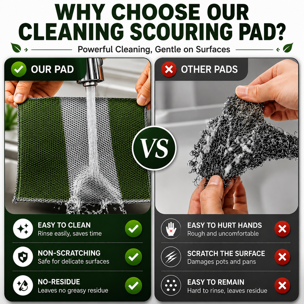 LUNÉA HOME Double-Sided Kitchen Cleaning Cloths | Multi-Purpose Scouring Pads