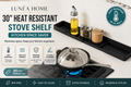 LUNÉA HOME 30" Heat Resistant Stove Shelf | Kitchen Space Saver
