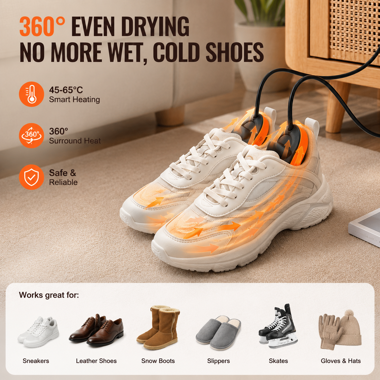 LUNÉA HOME Portable Shoe Dryer | Fast Drying Electric Boot Dryer