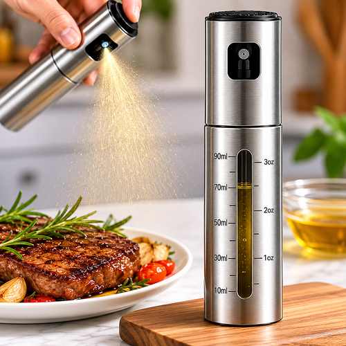 LUNÉA HOME 100ml Oil Sprayer | Refillable Cooking Oil Spray for Kitchen & BBQ