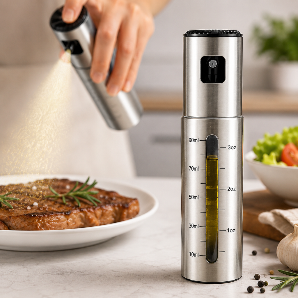 LUNÉA HOME 100ml Oil Sprayer | Refillable Cooking Oil Spray for Kitchen & BBQ